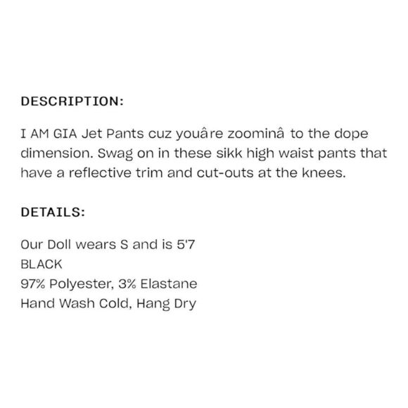 I.AM.GIA Y2K Jet Pants w/Knee Cutouts Zip Front Straight Leg Size S - Picture 11 of 11